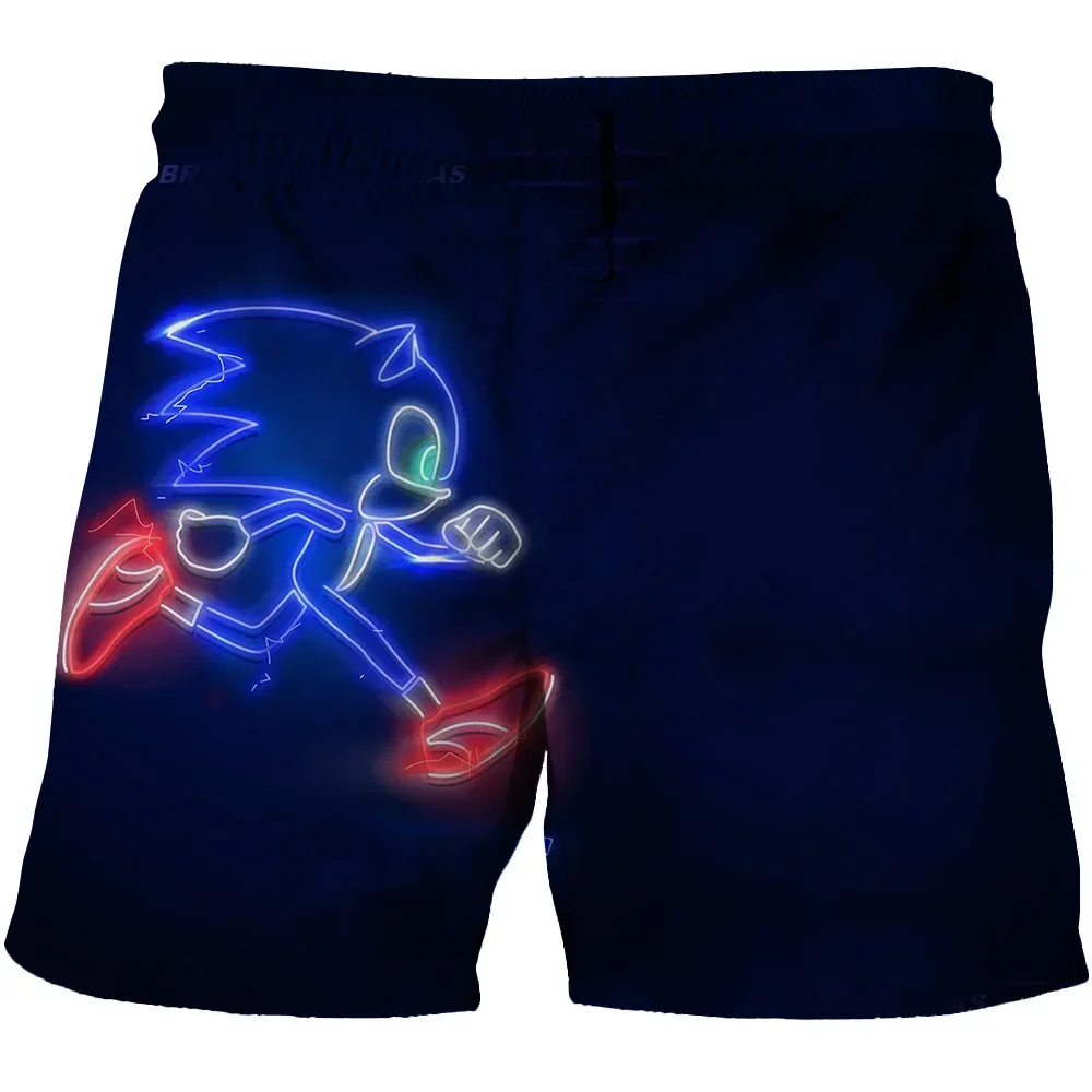 thumbnail image 1 of Pantalones de playa Sonic The Hedgehog para niñas y niños, estilo Harajuku, ropa para parejas, pantalones cortos con estampado de dibujos animados en 3D, 1 of 5