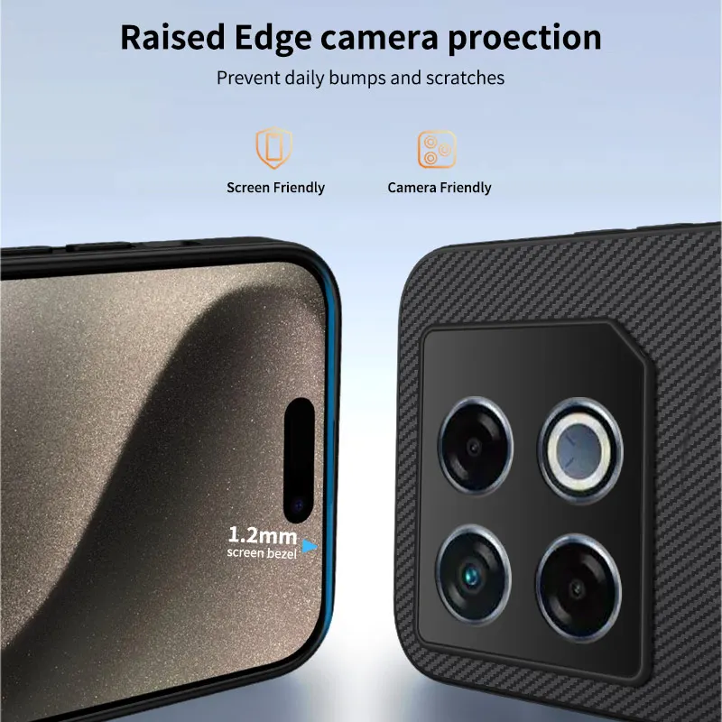 Luxury Carbon Fiber Slim Magnetic Shockproof Phone Case with Lens Camera Protection