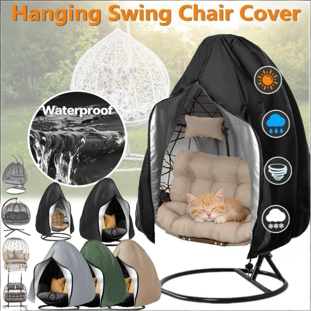 Waterproof Heavy Duty Patio Hanging Egg Chair Cover - Wind & Dust Protection