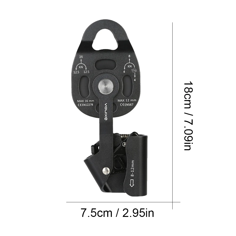 25KN Climbing Lifting Pulley Professional Climbing Pulley Outdoor Rope for Rock Climb High Altitude Heavy Transport