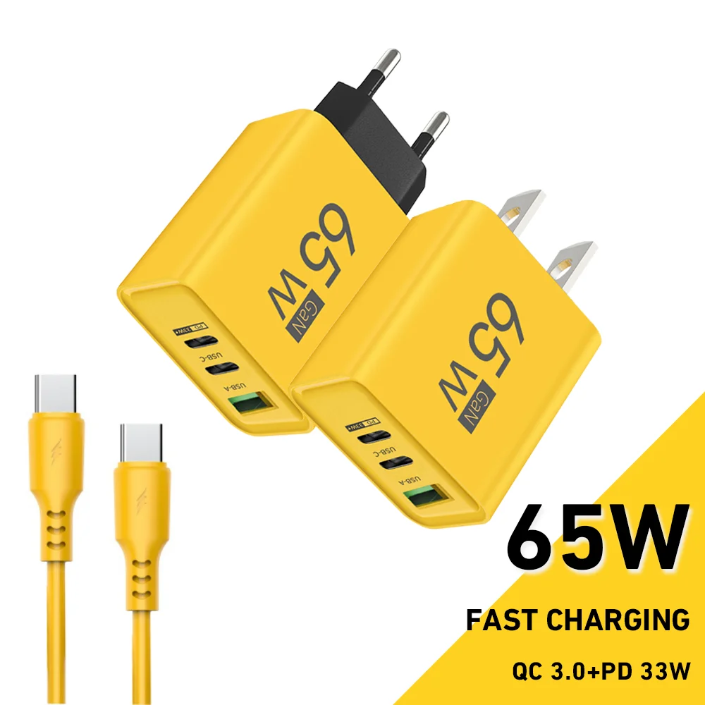 Total 65W GaN USB Charger PD Type C Cable Fast Charging Mobile Phone Charger For iPhone Samsung Xiaomi QC 3.0 Quick Charge Plug BEST SELLERS
