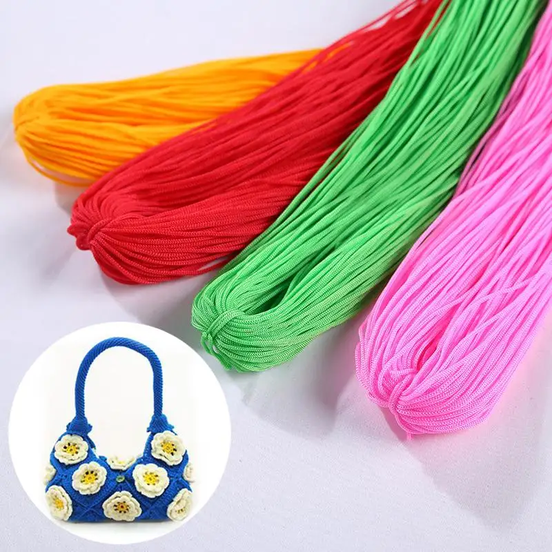 200M Ice Silk Thread Hollow Yarn Light Viscose Ice Rope Summe Yarn Hat Hand Woven Thread Diy Hook Cushion Hollow Bright Silk 3MM 2