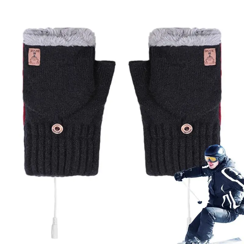 

Heated Gloves Hand Warmers Women USB Electric Heating Gloves Double-Sided Heating Soft Women Electric Heated Gloves For Working