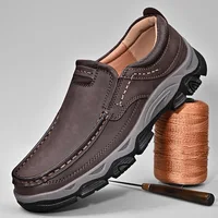 2024New Slip-on Leather Casual Shoes Stylish Loafers Men 1