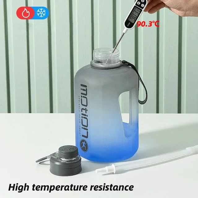 2 Liter Sports Water Bottle With Straw Large Capacity Fitness With Scale Gradient Kettle Outdoor Plastic Portable Water Bottle 4