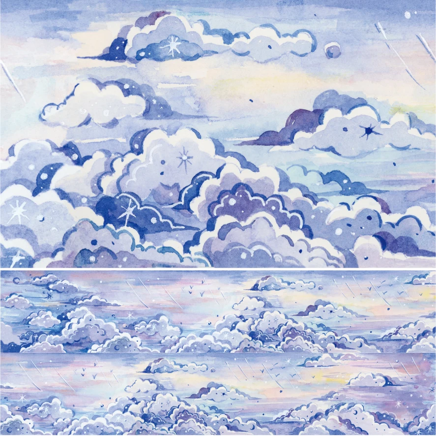 21 디자인 마스킹 Washi 테이프 하늘 구름 날씨 스크랩북 플래너 일본 장식 접착제 DIY 저널 일기 스티커 선물