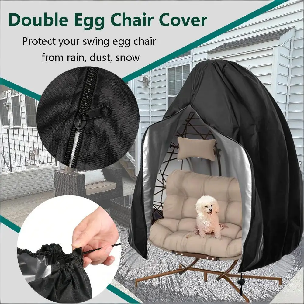 Waterproof Heavy-Duty Patio Swing Chair Cover with Zipper for Outdoor Garden Furniture