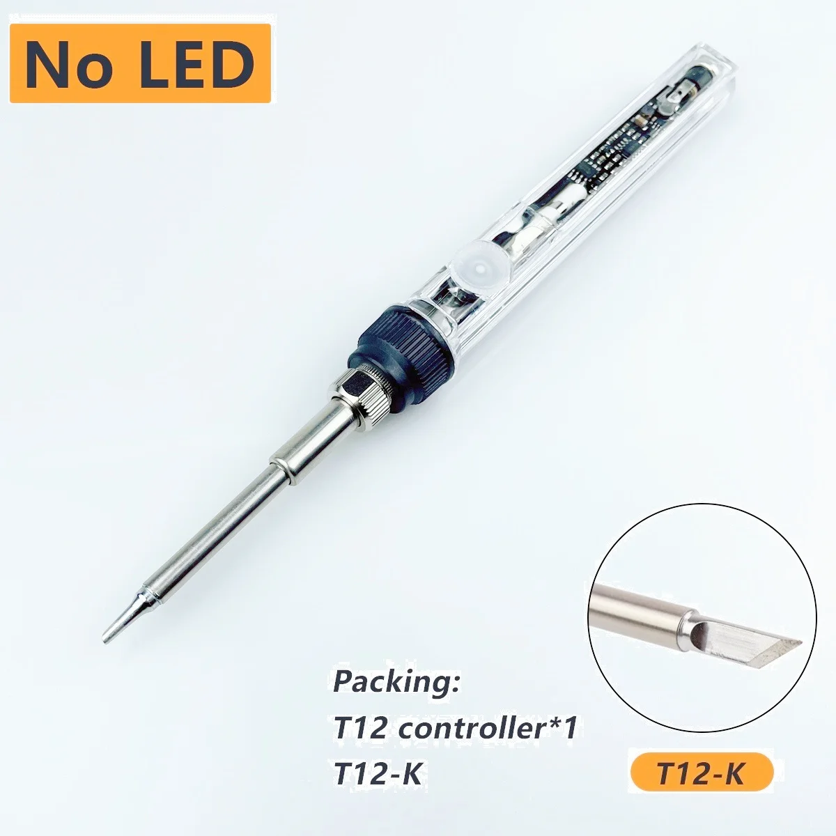 cheap stick welder DC24V 72W T12 Mini electric soldering iron adjustable temperature NO-digital display Transparent plastic shell handle hot air soldering Welding Equipment