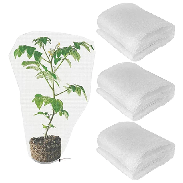 3 db Növényfedelek Húzózsinórral, Újrahasznosítható Időjárással Szemben Ellenálló Paradicsomfaj Védelmezője A Madarak Virágháló Kerti Táskáknak - Image 2