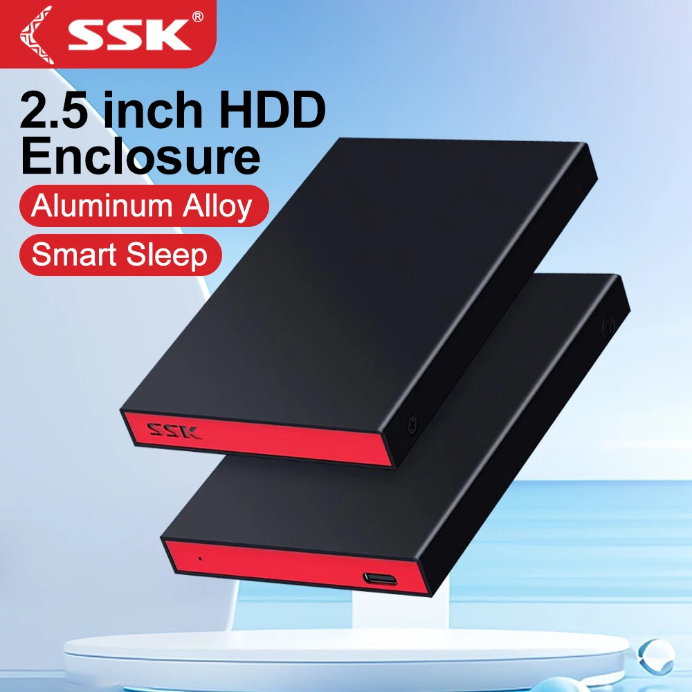 SSK HDD Enclosure 2.5 SATA to USB 3.0 Adapter Aluminum Hard Drive Case 5Gbps HDD Hard Drive Enclosure Support UASP PC Laptop