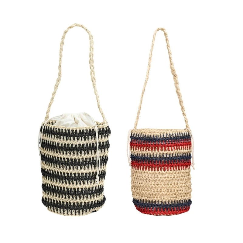 

Stylish Woven Straw Party Handbag Bucket Bag Shoulder Bags for Social Gatherings