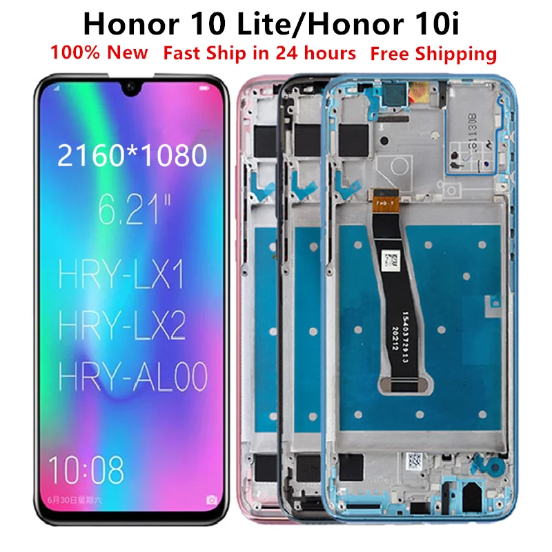 Новый дисплей для Huawei Honor 10 Lite ЖК-дисплей с сенсорным экраном и рамкой honor 10i