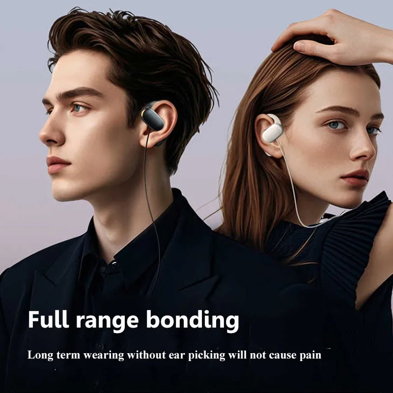 Wired Open Ear Headphones 3.5mm/Type-C Air Conduction Sports Earphone Hifi Stereo Sound Music Headset with HD Microphone