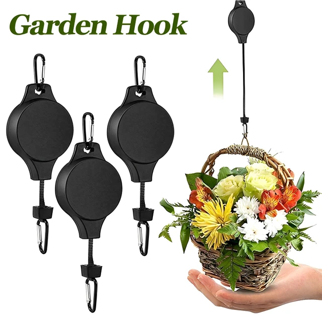 Retractable Plant Pulley Gardening Hanging Flower Basket Hook Pull