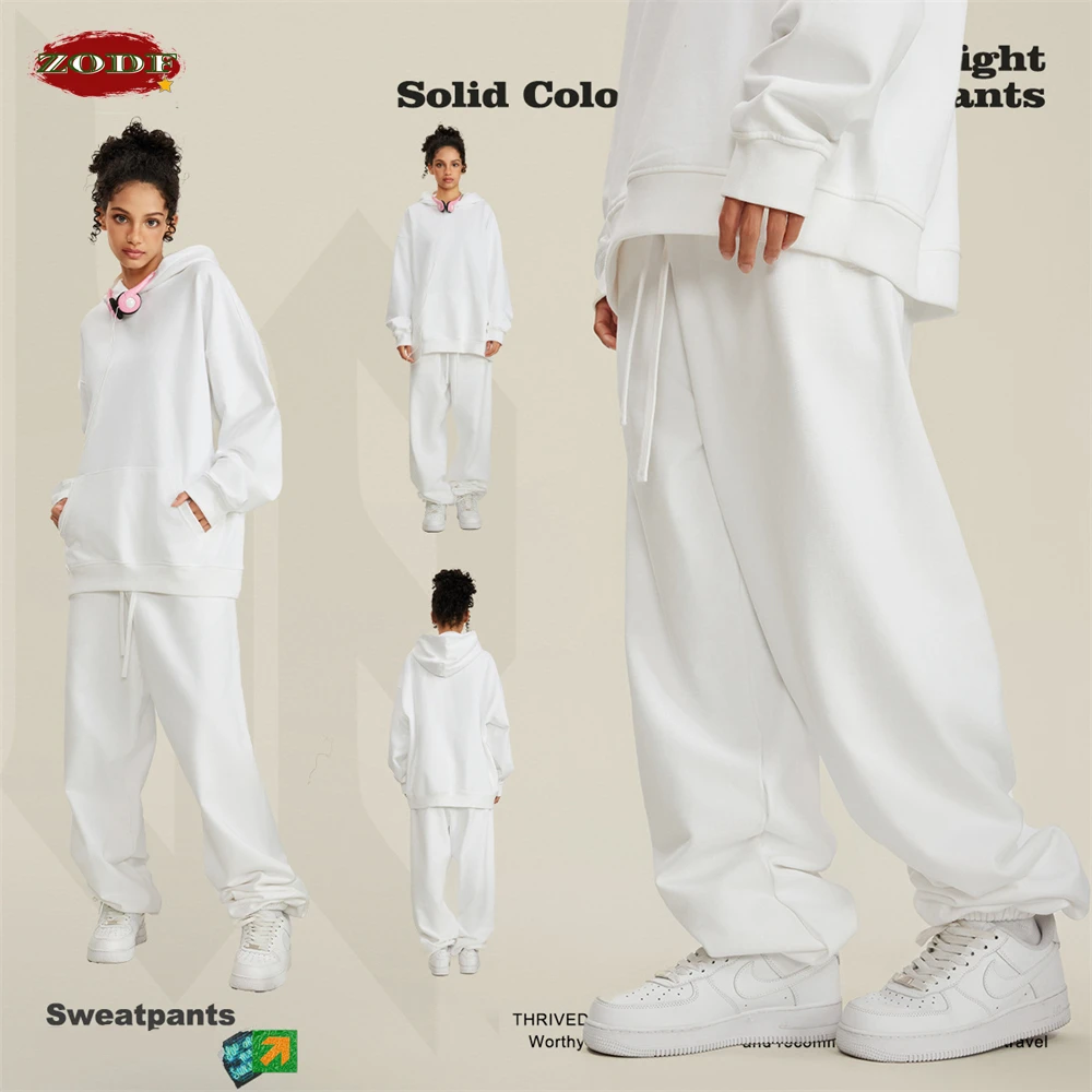 ZODF New Men Heavy Weight 440gsm Solid Sweatpants Unisex Loose Basic Casual Comfortable Sport Pants Joggers Streetwears HY0628 3