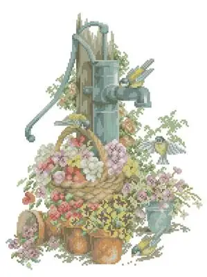 

Faucets in flowers Cross stich Kits Homfun Craft Cross Stich Painting Decorations For Home 39-34