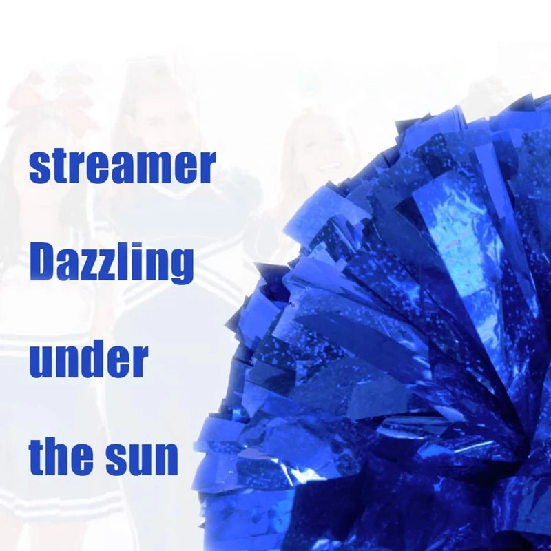 LALA Metallic Foil Cheerleader Pom Poms Cheerleader Pom Poms 10 PCS For Sports Team Spirit Cheering Kids Adults
