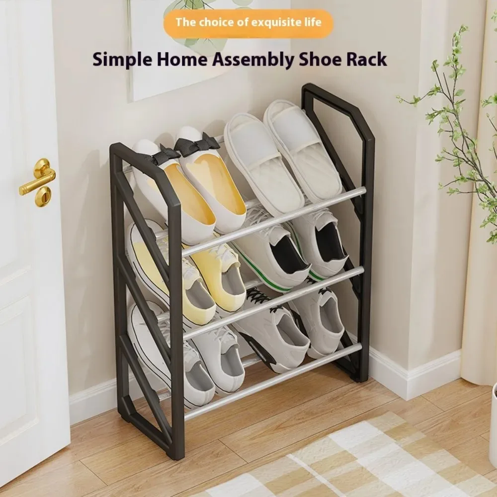 Simple Shoe Rack Hallway Shoe Rack Easy To Assemble Shoes Racks Trapezoidal Living Room Space Saving Shoes Shelf Room Balcony