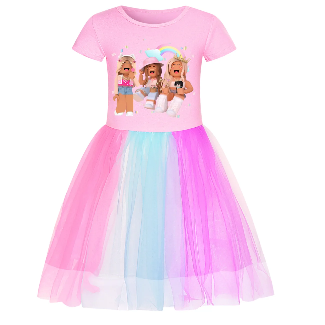 Fashion New Summer Girls Game Roblox Cute Trendy Comfortable Versatile Star Rainbow Lace Skirt Birthday Surprise Gift 2