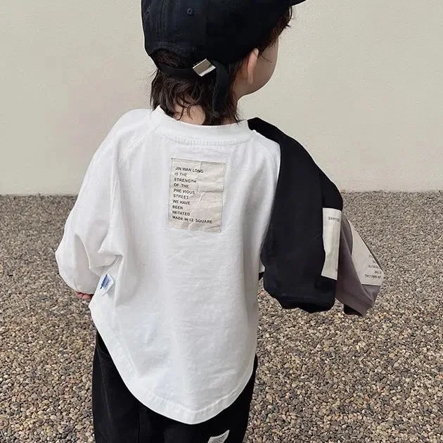 2025 Spring New Children Long Sleeve T Shirt Cotton Baby Boy Girl Solid Casual Bottoming Shirt Toddler Kids Versatile Loose Tops 5