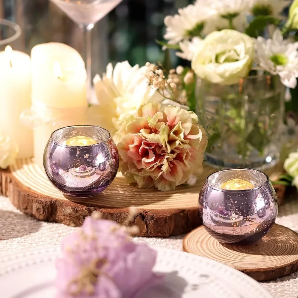6/12Pcs Mercury Votive Glass Candle Holders Tea Lights Candlestick Home Decor Wedding Birthday Party Table Centerpieces