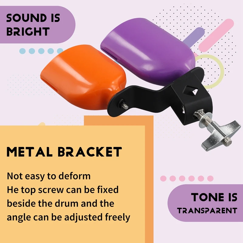 ABXY Double Cowbell Bell Music Drum Cowbell High Low Sound Knocker Drum Percussion Instrument Part Accessories