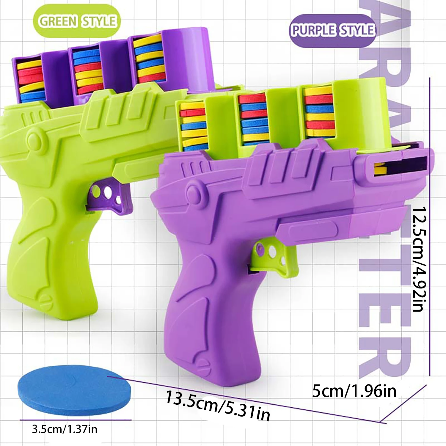 Children's soft bullet gun toy radish gun flying saucer continuous shooting pistol male and female puzzle toy 2