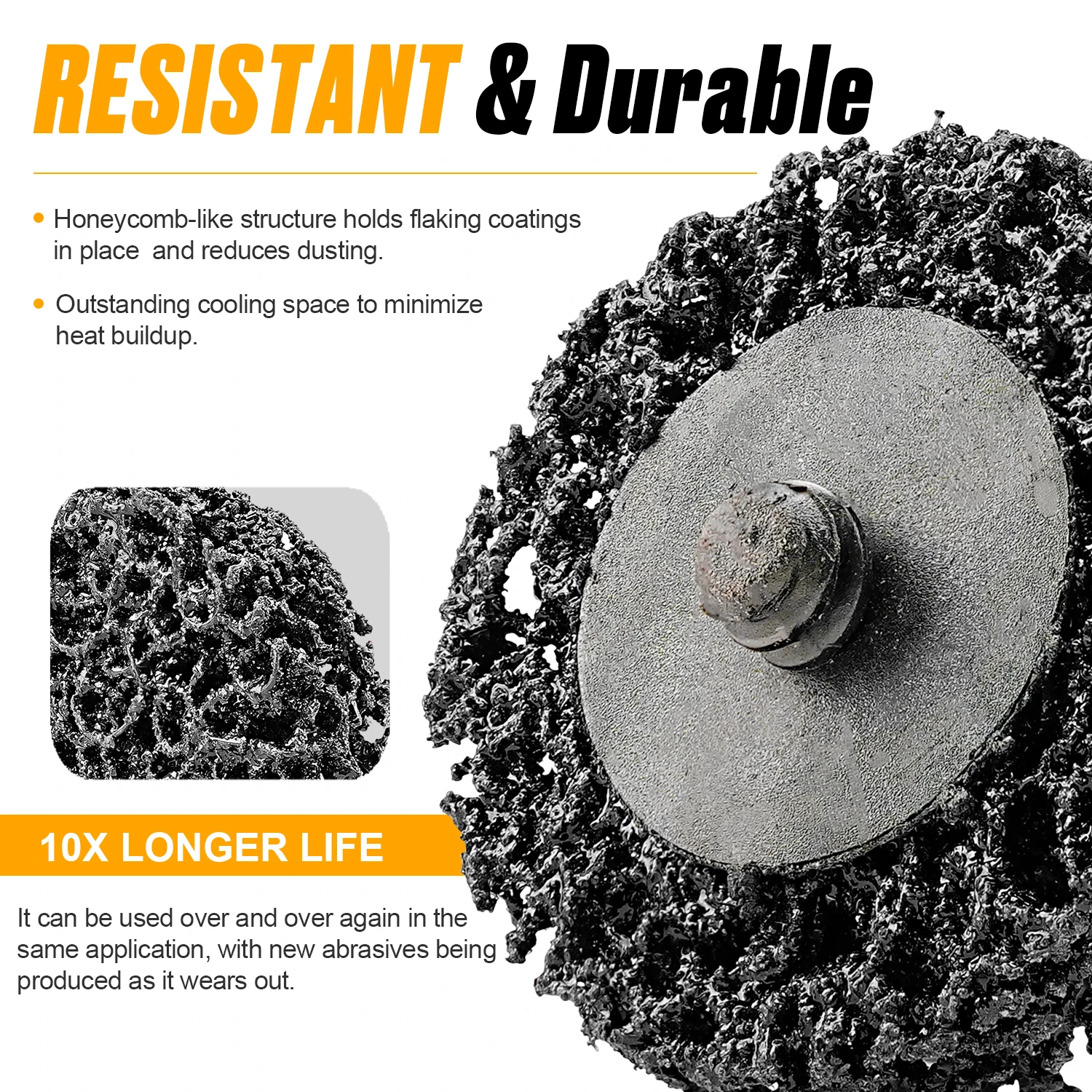5 stücke 2 Zoll 50mm Schnell Ändern Farbe Streifen Rad Disc Diamant Schleif Schleifen Disc Für Winkel Grinder Entfernen farbe Beschichtung Rost – Detail 4
