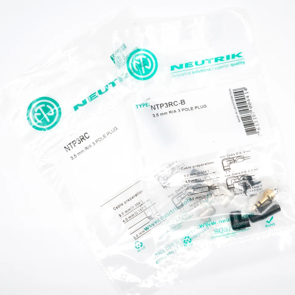 NEUTRIK NTP3RC-B Jack 3.5mm Connector 3 Poles Stereo Angled Gold Plated 4.5mm (Unité - Foto 7