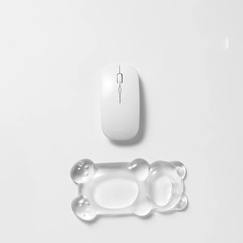 Ergonomic Silicone Gel Mouse Wrist Rest Clear Cute Bear Mouse Wrist Rest Support for Typing and Gaming