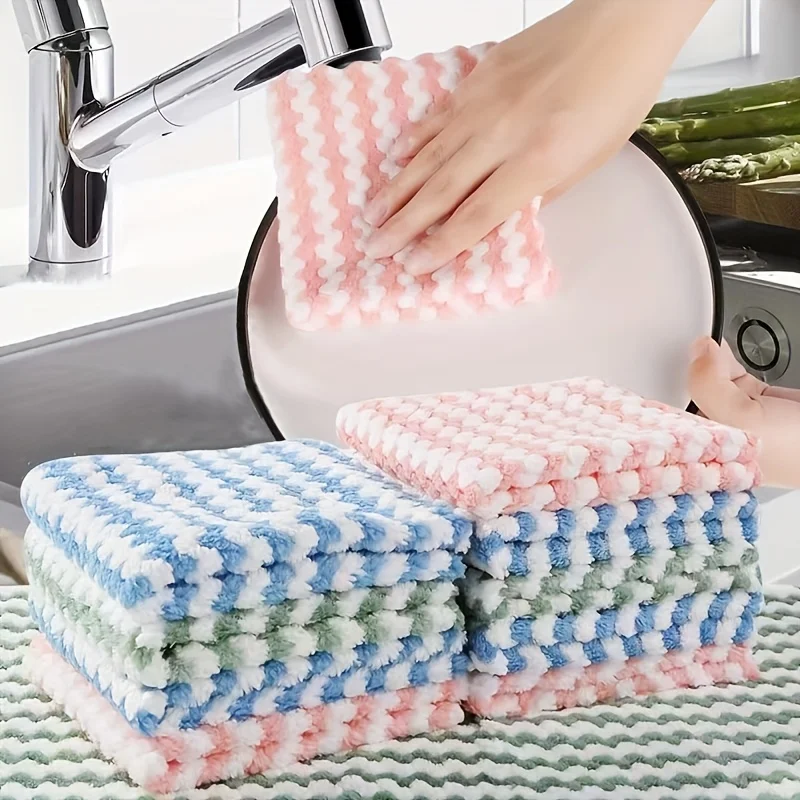 10pcs Microfiber Kitchen Towels,Ultra-Absorbent,Durable,Reusable, Easy Wash,Kitchen, Dishes, Countertops,Home Use