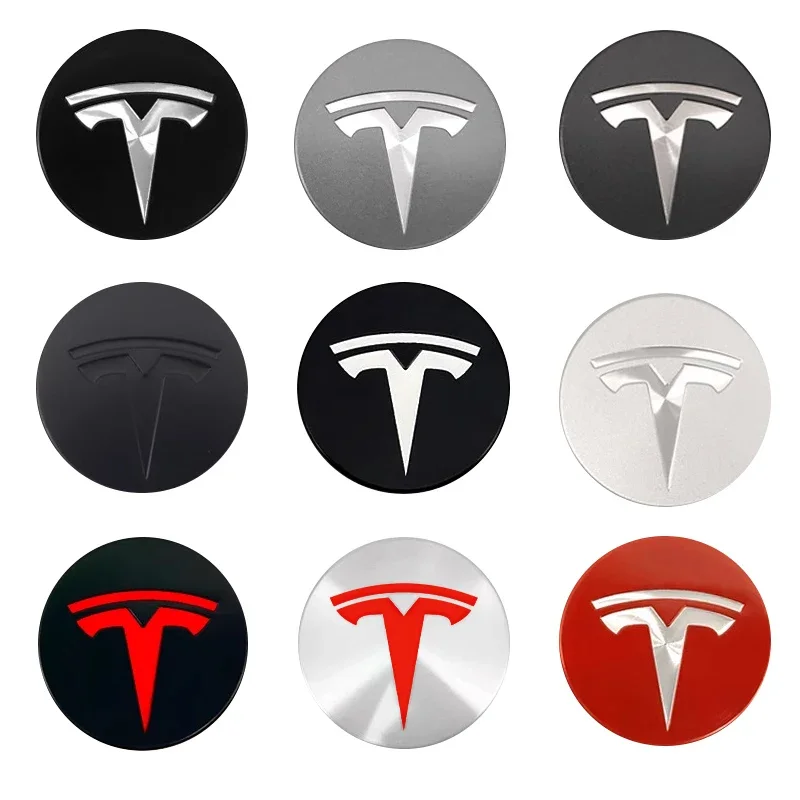 4pcs For Tesla Model 3 Model Y Badge Covers Hub Caps 56mm Hub Center Caps For Tesla Y X S Auto Accessories Style