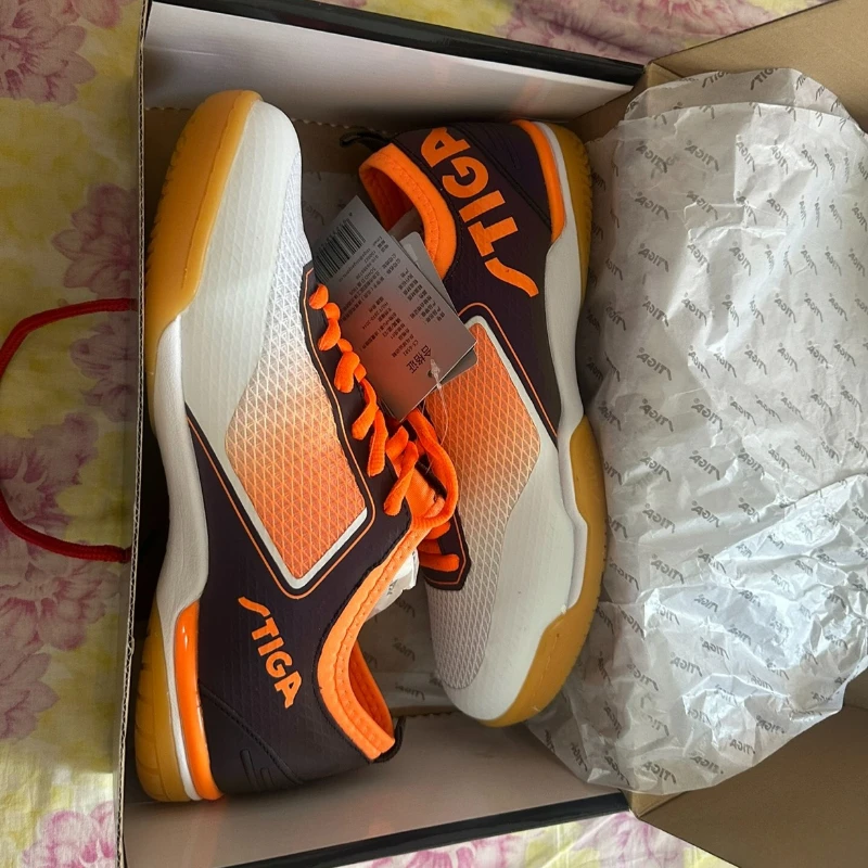 Professional Table Tennis Shoe For Unisex Orange Blue Indoor Court Shoes Men Women Athletic Shoe Hard-Wearing Badminton Sneakers