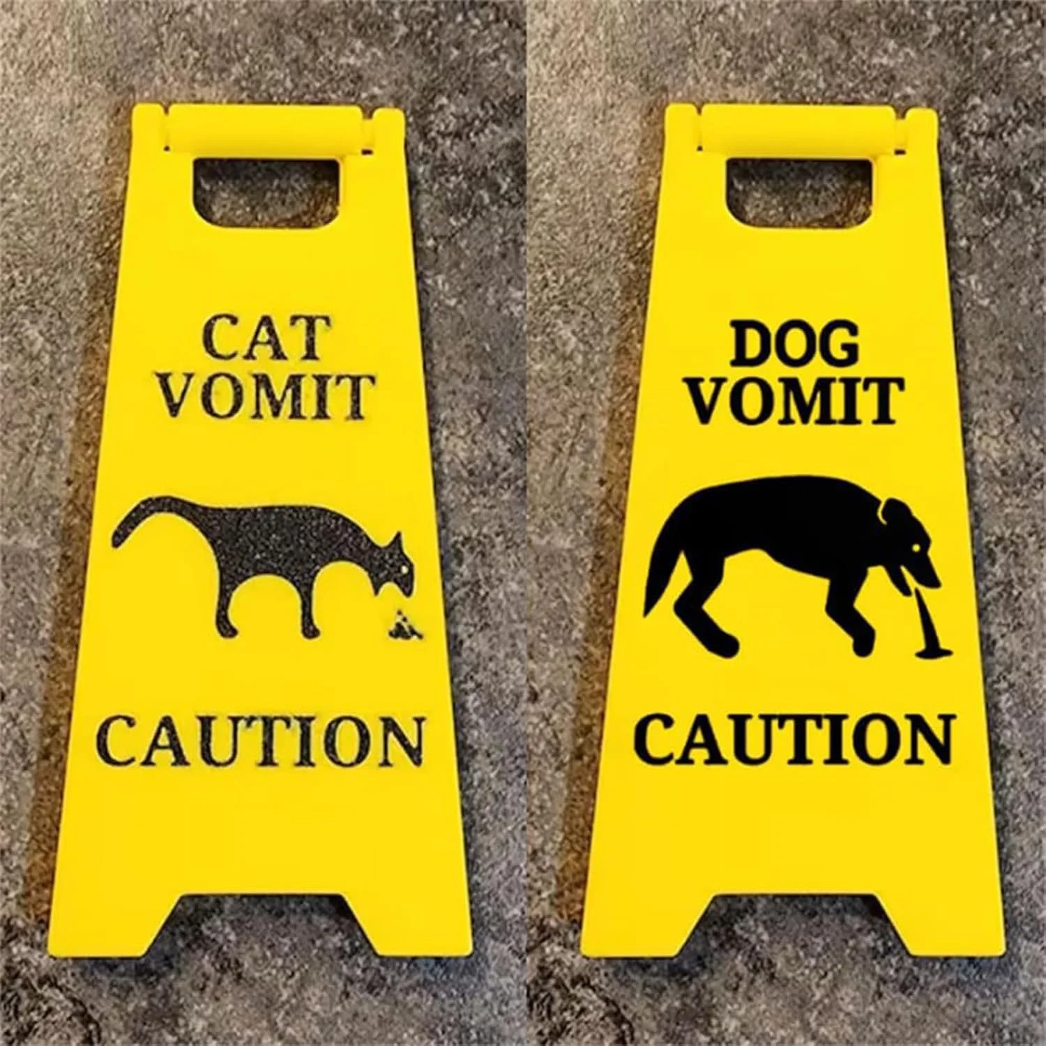 1Pc Cat Vomit Sign Funny Cat Dog Signs Decor Yard Warning Sign Vomit Sign Cute Novelty Dog Puppy Humorous Home Decor