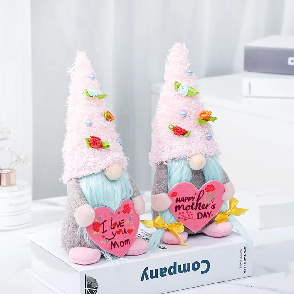 

2 Pcs Faceless Toy Mother's Day Gifts Nordic Creative Gnome Cloth Lovely Elder Decorative Dolls