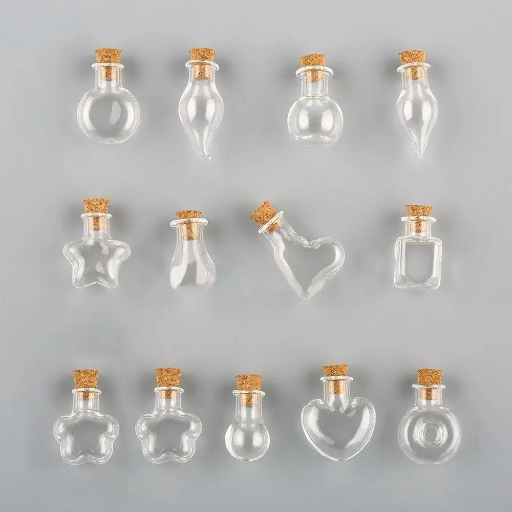 5pcs Mini Glass Cork Bottles Empty Sample Jars Wishing Bottle Wedding Home Decoration DIY Pendants Cork Stopper Storage Vial 6