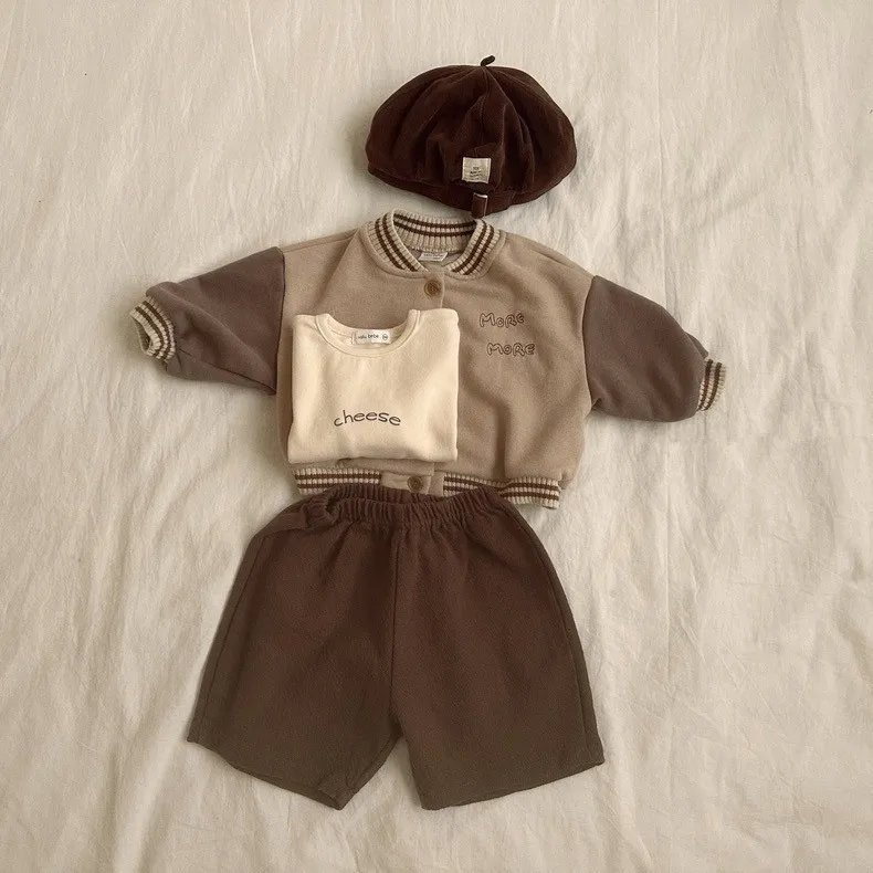 Autumn baby boys fashion letters embroidery patchwork jackets Infants casual everyday cozy coats Outwears