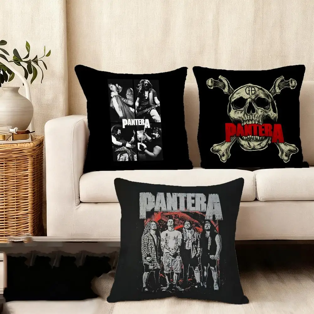 P-Pantera 음악 밴드 쿠션 커버 플러시 패브릭 부드러운 양면 인쇄 소파 따뜻한 겨울 홈 어린이 선물 베개 케이스