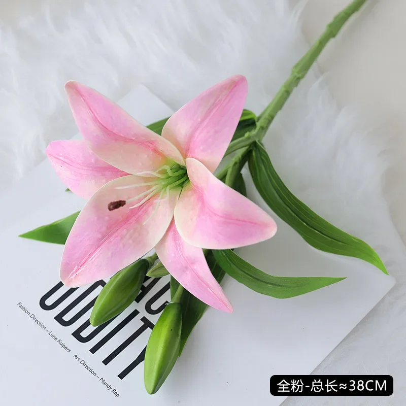 26 Kunstmatige Anthurium Lelie Bloemen Permanente Bloem,3 Stks Tropische Imitatie Plant Bloem Boeketten voor Tafel Centerpieces Regeling,Bruids Bruiloft Festival Decor Bloem Arrangement (Licht Roze