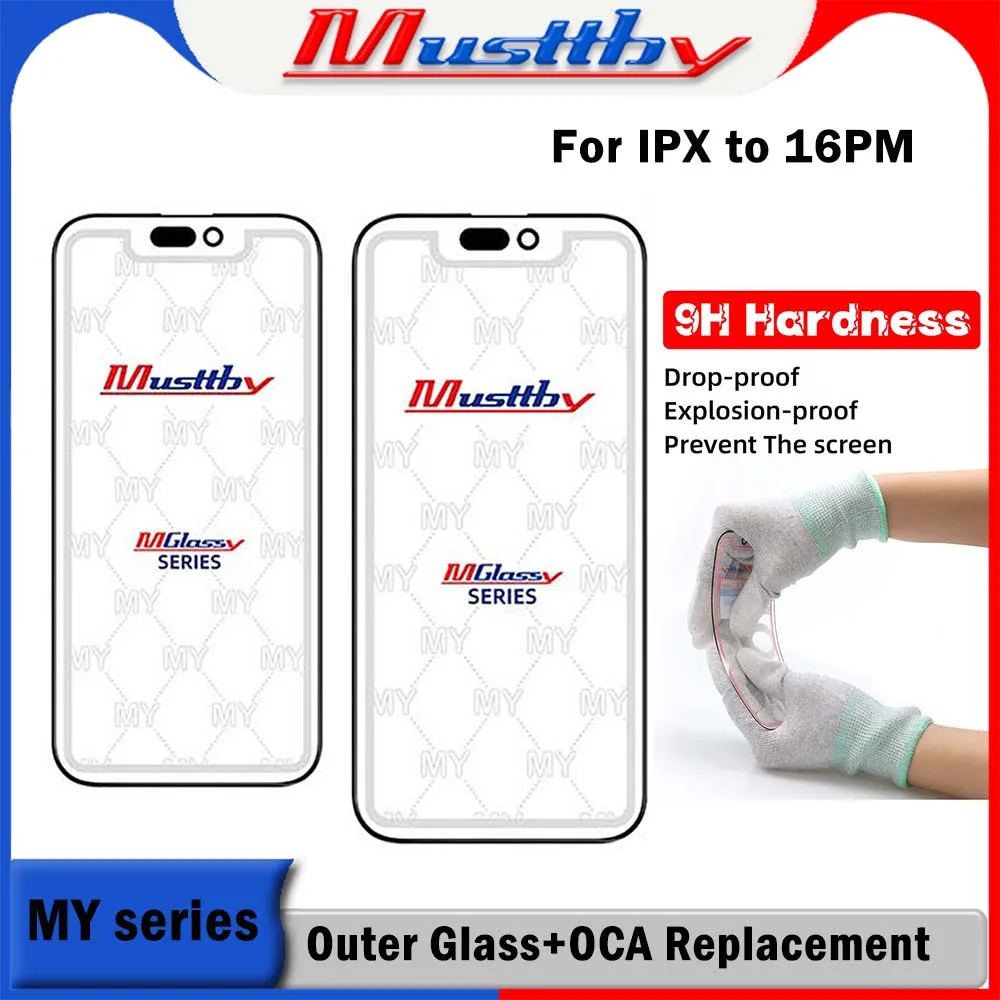 LCD Display Replacement 10pcs Musttby for iPhone 12-16 Pro max mini X XS XR MAX Glass+OCA 2in1 LCD Touch Lens Repair