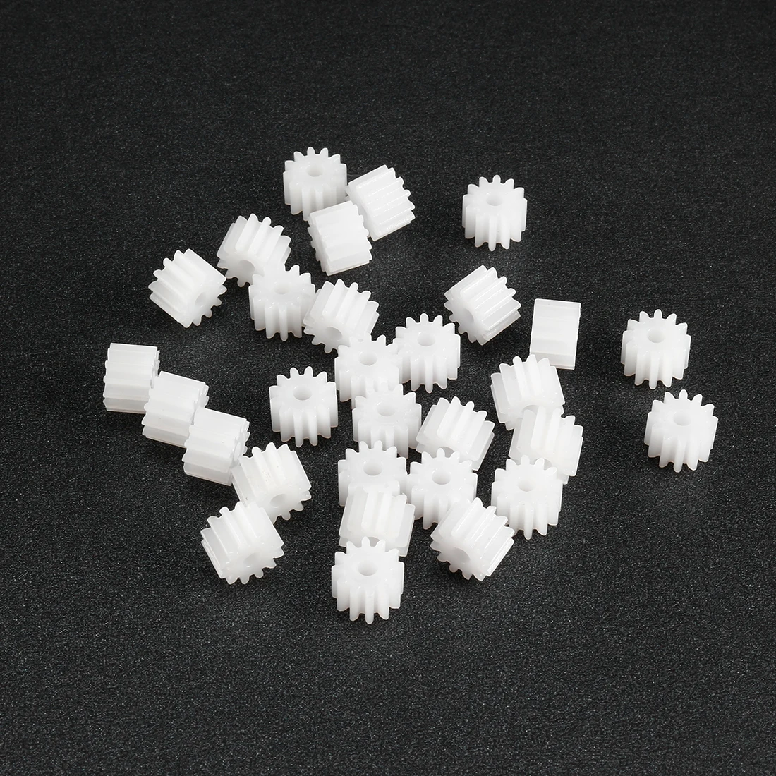 30Pcs White Plastic Gear 10/12 Teeth 102A/122A Reduction Gear Motor Transmission Gears for RC Car Robot Model Making Accessories