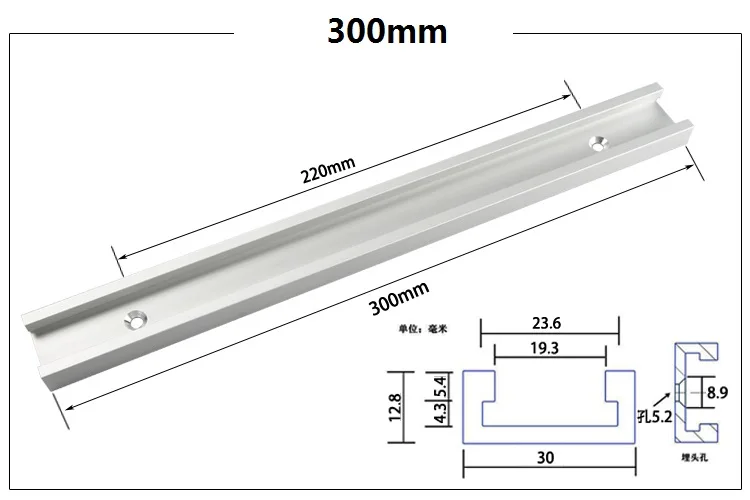 Guida A T In Lega Di Alluminio 600mm - 30x12.8mm, Per Lavorazione Legno, Pista Per Attrezzi - Foto 7