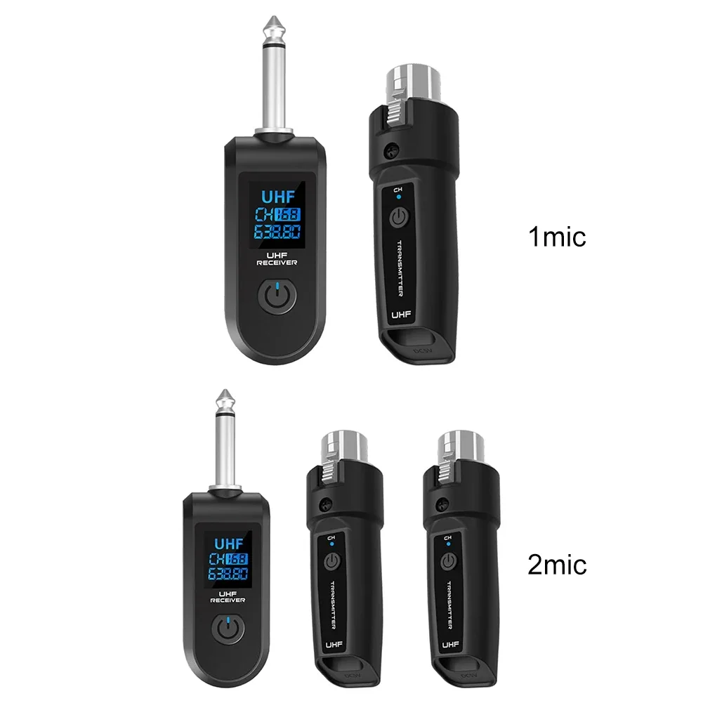 UHF Wireless Microphone Converter XLR Transmitter and Receiver Microphones for Dynamic Mic Audio Mixer Electric Guitar Bass
