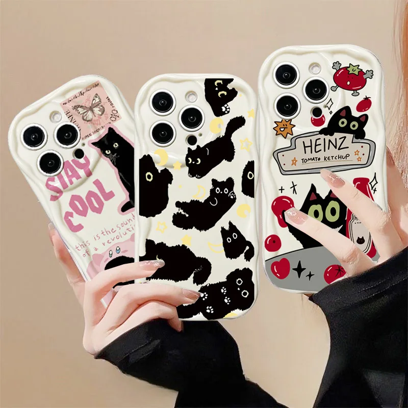 Enchanting Moonlit Black Cat Protective Case - Creative and Cute Design