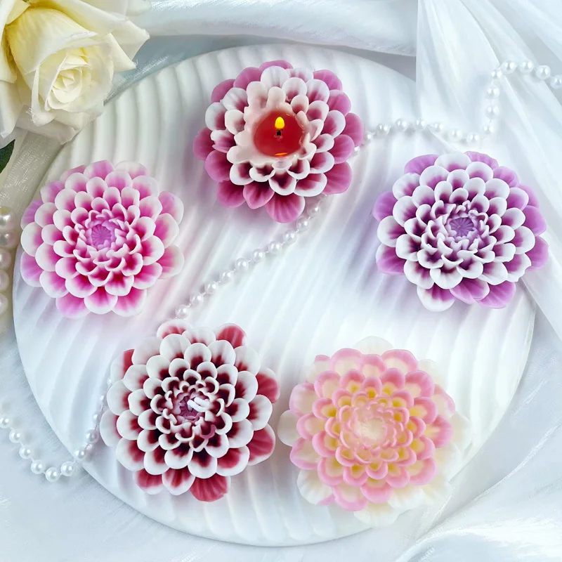 Silicone Mold 3D Flowers Aroma Candle Flowers Shaped Handmade Soap Chocolate Candy Baking Tool