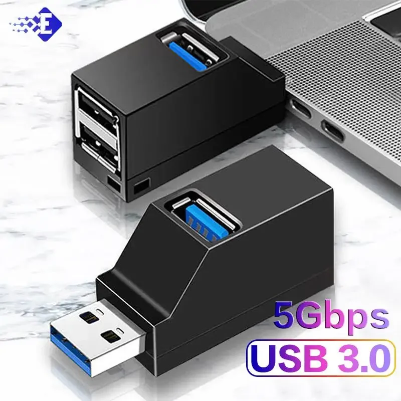 

USB 3.0 HUB Adapter Extender Mini Splitter Box 3 Port High Speed Data Transfer USB Splitter Docking Station For PC Laptop