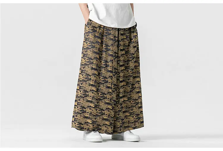 Men Loose Harem Pants Vintage Casual Wide-Leg Trousers Male Belt Jogger Oversized Men Pants Streetwear Clothes