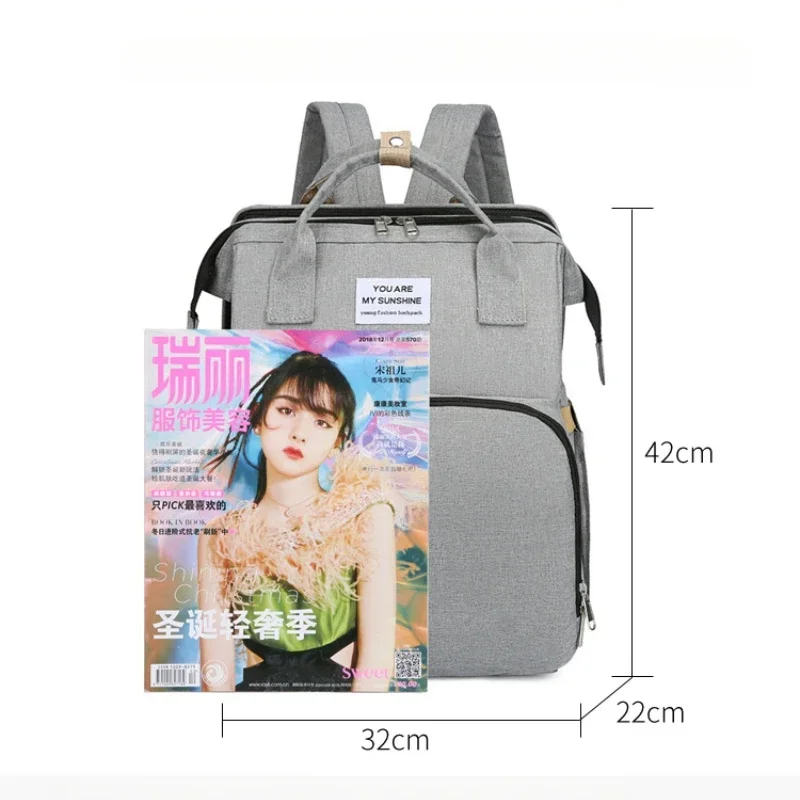 Folding Mommy Bag Multipurpose Portable Folding Crib Bed Large-capacity Baby Backpack Female Mommy Outting Bag Diaper Bags diaper bag maternity bag diaper backpack