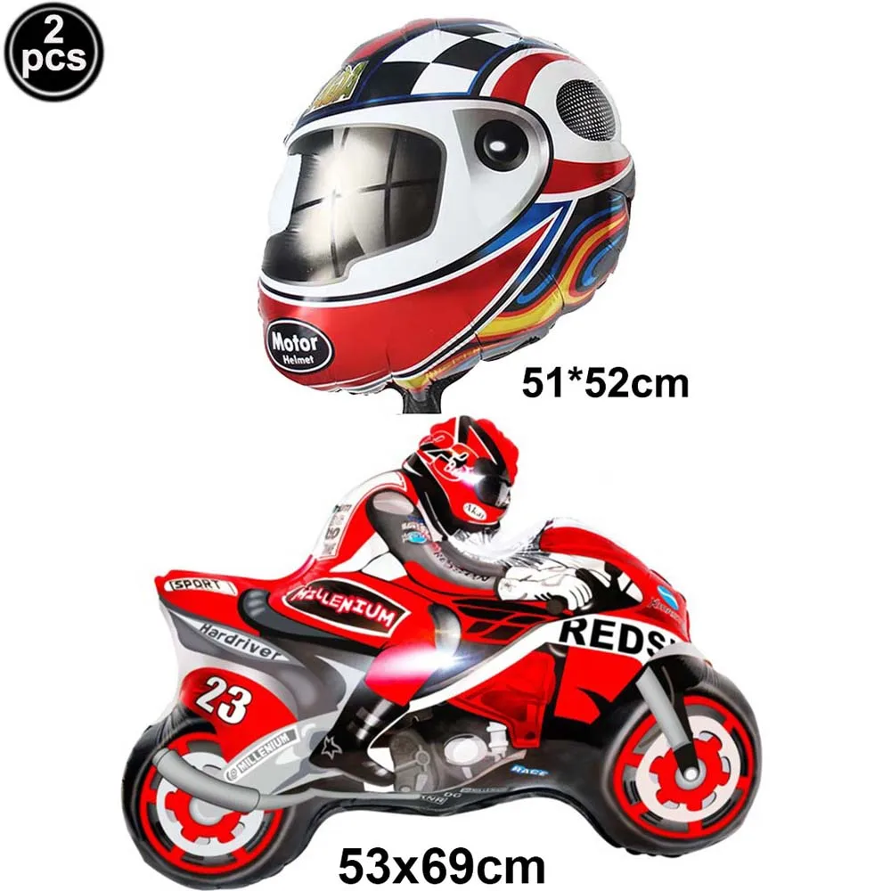 Race-Themed Birthday Party Decoration Set - Balloons, Traffic Cones, Checkered Flags, and Racing Wheel Foil Balloon