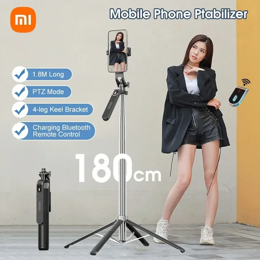 

Xiaomi Selfie Stick1.8M Pan-Tilt Anti-Shaking Camera Stabilizer Automatic Balance Selfie Stick Tripod with Bluetooth Remote